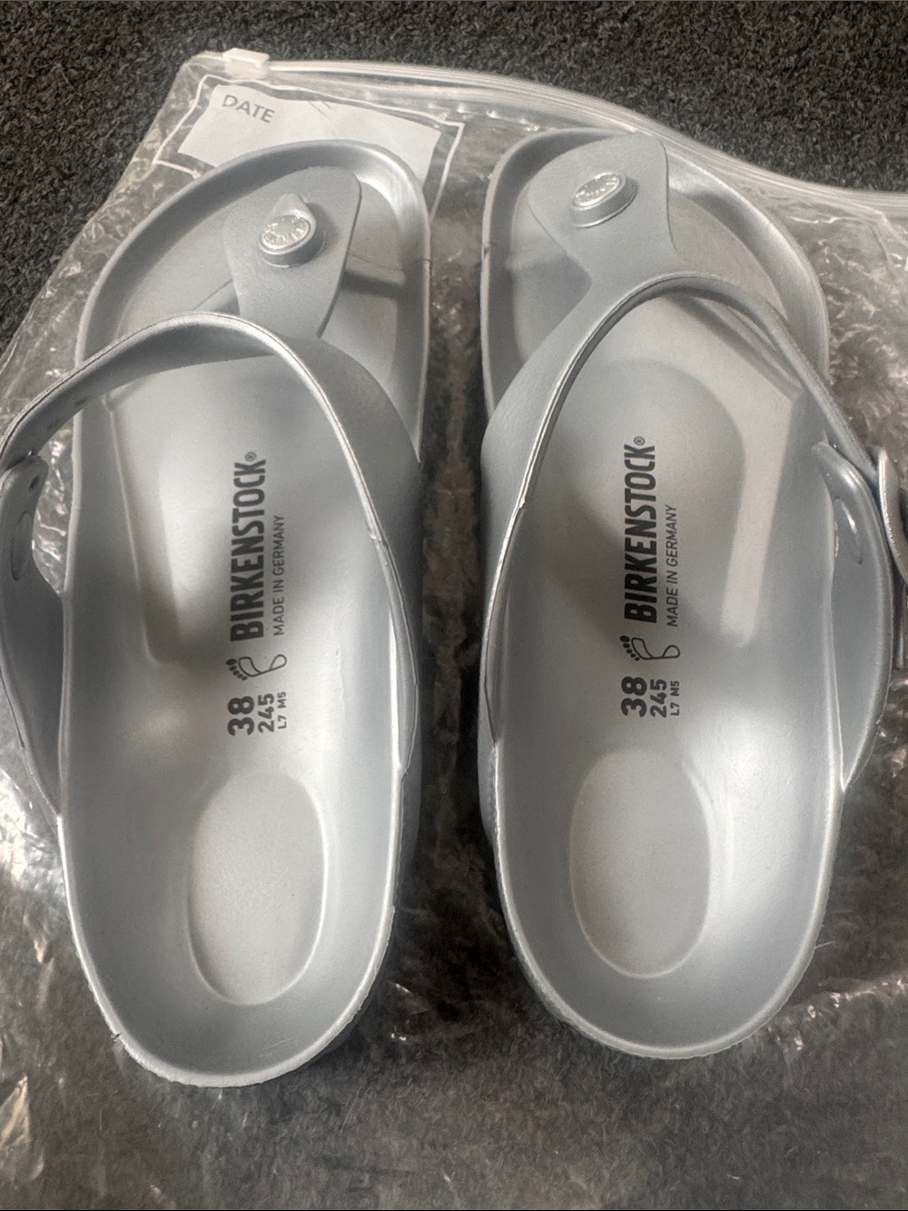 Birkenstock Gizeh EVA Thong Sandals in Silver - Picture 3 of 12